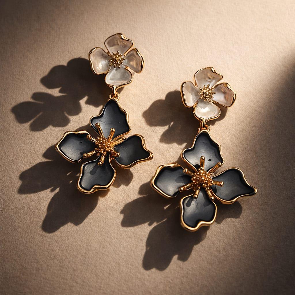 Midnight Bloom Drop Earrings - Image 4