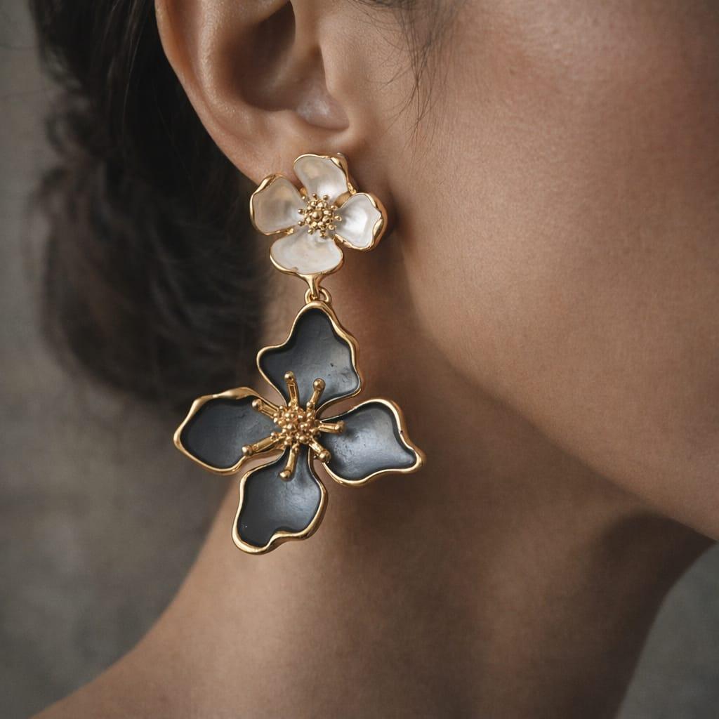 Midnight Bloom Drop Earrings - Image 5