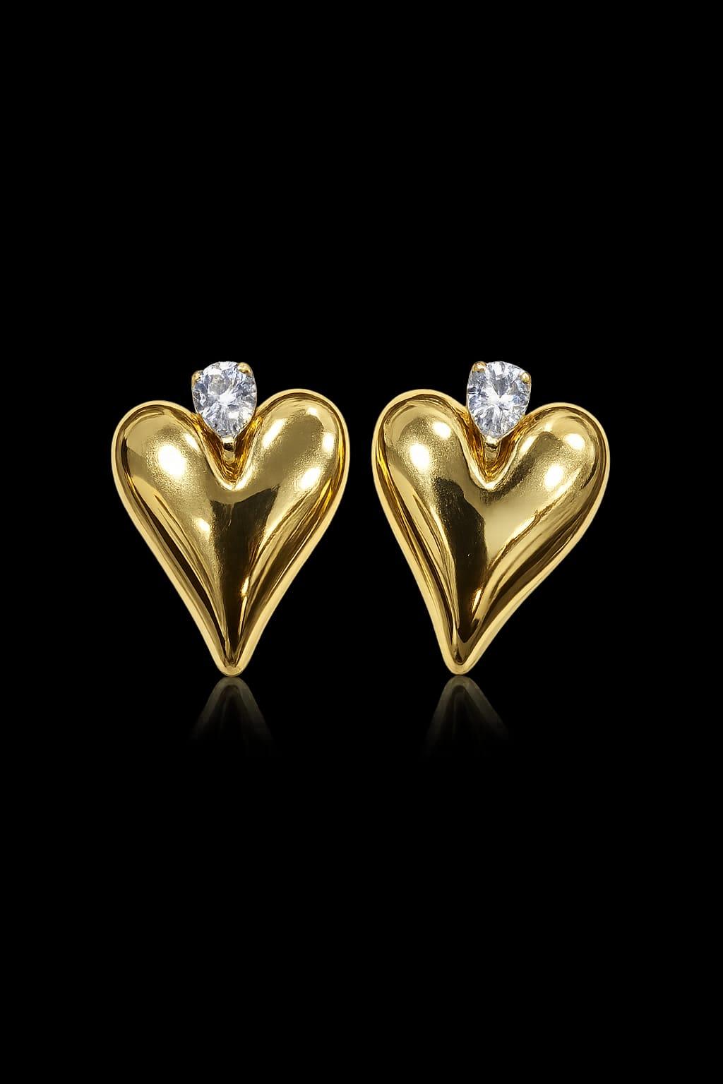  With Love Heart Studs