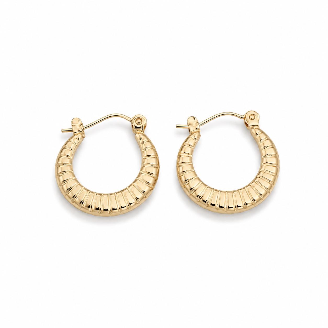 Auréa Ribbed Gold Hoop Earrings