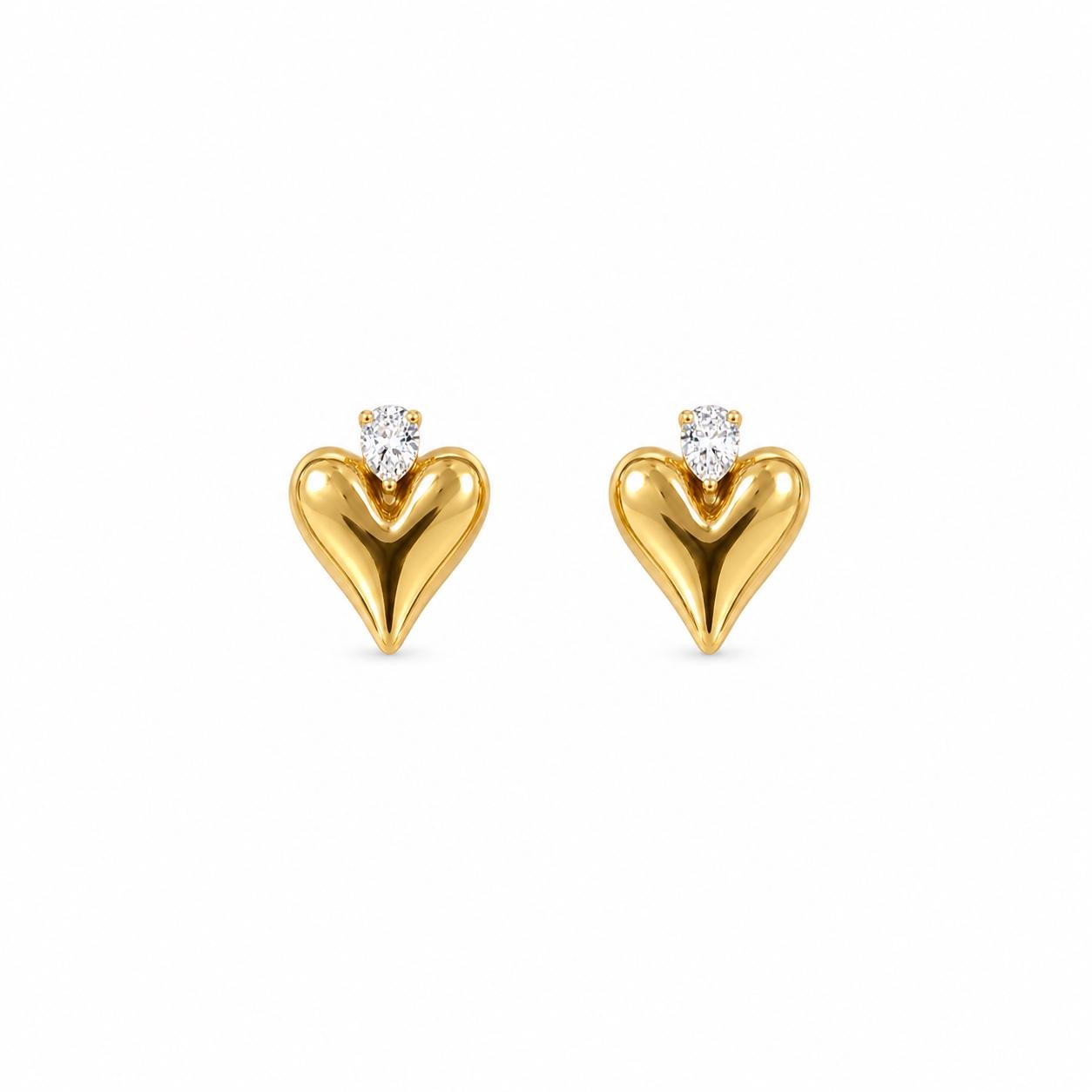  With Love Heart Studs