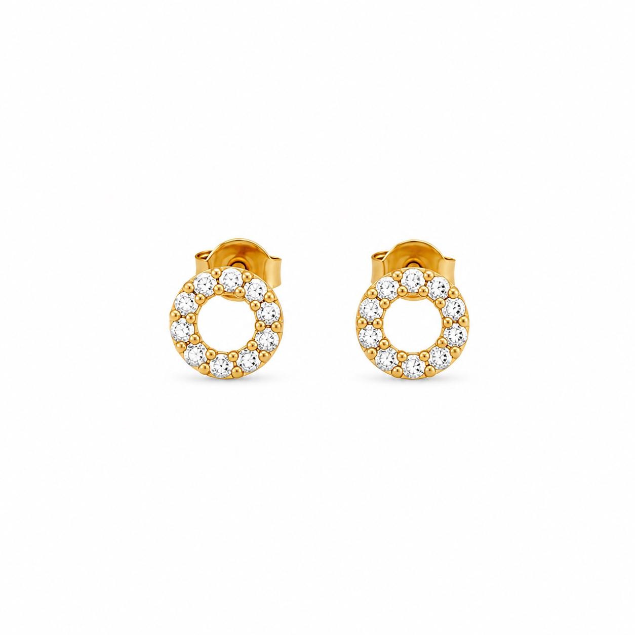 Halo Crystal Circle Stud Earrings